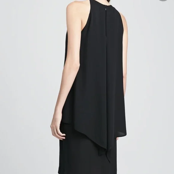 Theory | Dresses | Theory Lyall Layered Sleeveless Dress Black Cocktail Nwt  Xs Georgette Flowy | Poshmark
